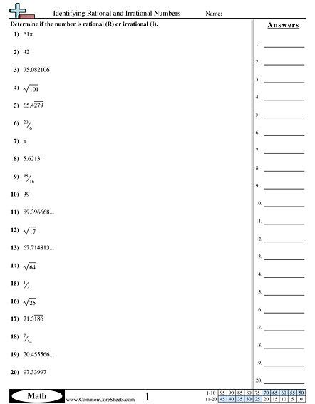 Rational Or Irrational Color Worksheet