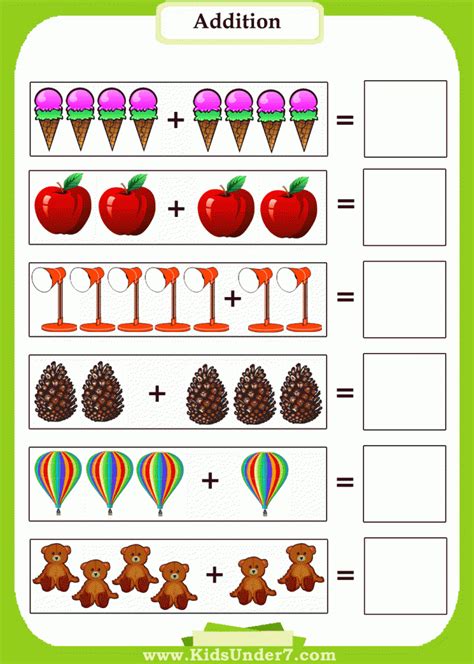 Preschool addition worksheet #5 | Preschool math worksheets, Preschool ...