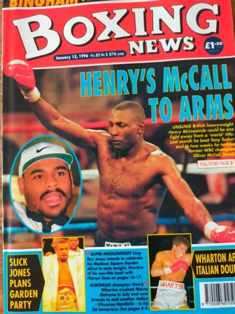 HENRY AKINWANDE ROY JONES HENRY WHARTON Boxing News JAN 12 1996 £4.49 ...