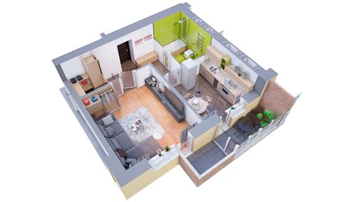 Furnished 3d floor plans / 3d modeling and visualization - Architectural visualization 3dvisdesign