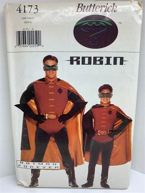 Adult or Child Batman Forever Robin Halloween Costume Superhero Lined ...