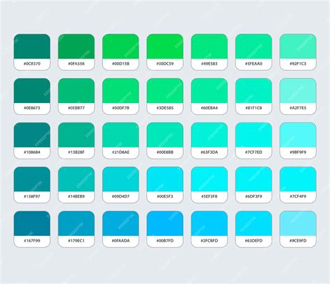 Aquamarine Color Chart