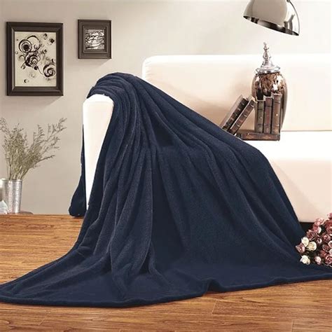 Double Bed AC Fleece Blanket - Navy Blue - Myhomedecor.pk