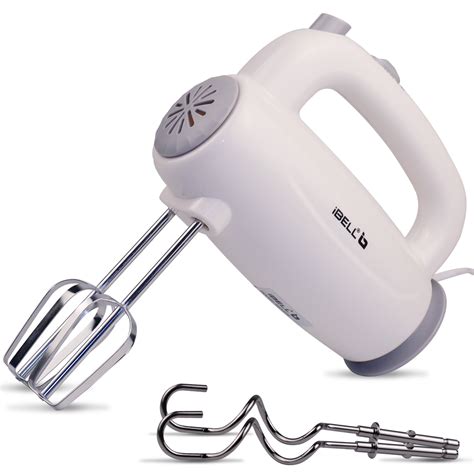 Ibell hand mixer beater blender electric cream maker for cakes with base 5 speed control and 2 ...