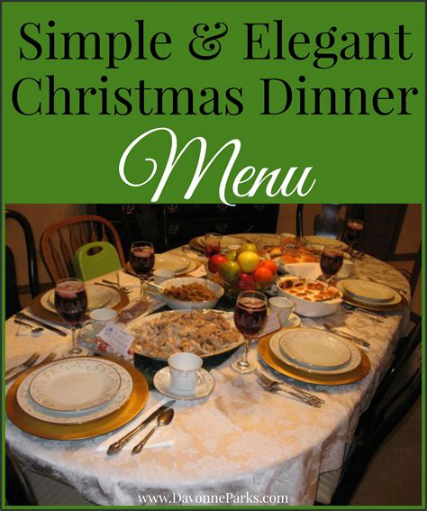 Simple & Elegant Christmas Menu – Davonne Parks