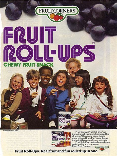 Fruit Roll-Ups ad 1980d : r/vintageads