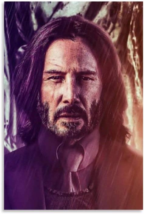 Ghychk John Wick Keanu Reeves Movie Poster Oil Paintings Canvas Wall Art Modern for Home Office ...