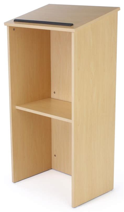 Portable Podium for Floor, Open Back with Shelf, MDF - Maple 119735 | Shelves, Podium design, Podium