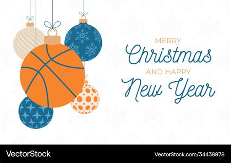 Basketball holiday banner merry christmas Vector Image