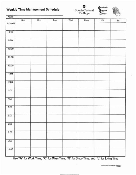 Time Management Planner Printable