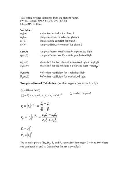 The Electric Susceptibility, Dielectric Constant, and Complex Index