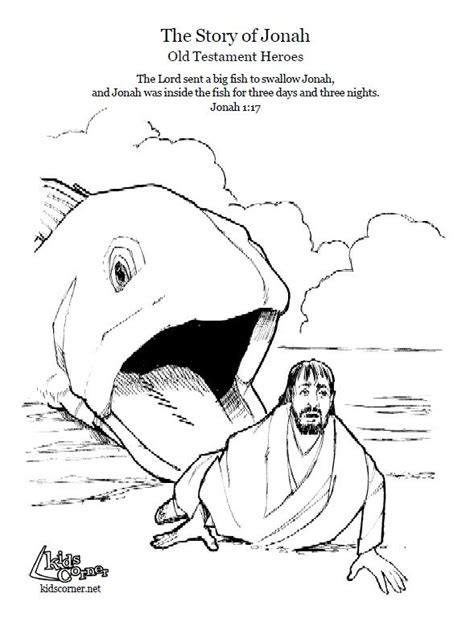 Jonah And Big Fish Coloring Pages : Jonah knew that god had saved him for a special reason.