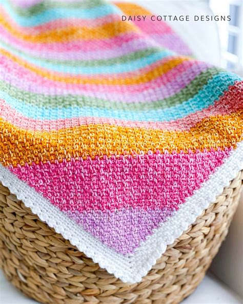 Rainbow Moss Stitch Crochet Blanket | Mantas de crochê, Crochê, Bordado ...