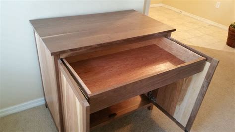 Solid Walnut and Cherry Wood Cat Litter Box Cabinet w/ Drawer ...