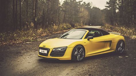 Yellow Audi R8 V10 Spyder