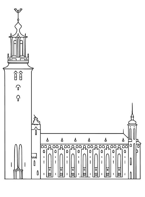 Stockholm City Hall coloring page - Download, Print or Color Online for Free