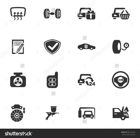 Car Service Maintenance Icons Set And Symbols For Web User Interface Стоковая… | Service ...