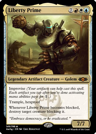 I made Liberty Prime into a Magic: The Gathering card : Fallout