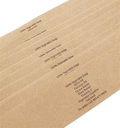 100 CUSTOM PRINT Kraft Brown Paper bands 1 1/2 x by kawaiigoodies