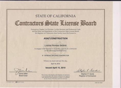 General Contractor License(B- CA)