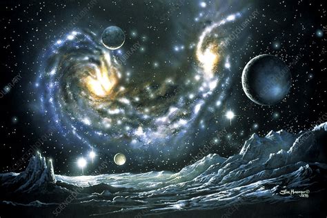 Colliding galaxies - Stock Image - R826/0099 - Science Photo Library