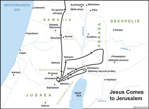 Journey of Jesus map - Map of Jesus journey (Israel)