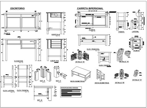 School furniture view detail dwg file - Cadbull