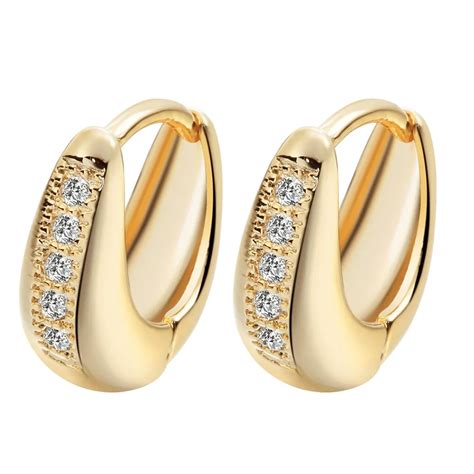 Fashion Design 24K Gold Filled AAA Cubic Zircon Hoop Earrings 2016 ...