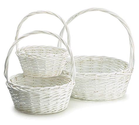 24 hours to serve you Large White Swing Handle Wicker Shopping Basket ...