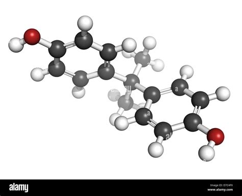 Bisphenol A (BPA) plastic pollutant molecule, chemical structure Stock ...