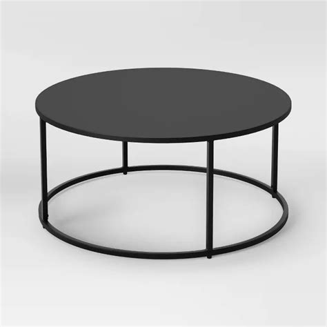 Glasgow Round Metal Coffee Table Black - Project 62™ | Round metal coffee table, Round black ...