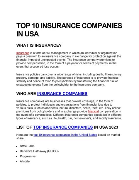 Top 10 Insurance Companies in USA 2023 by HitFeed - Issuu