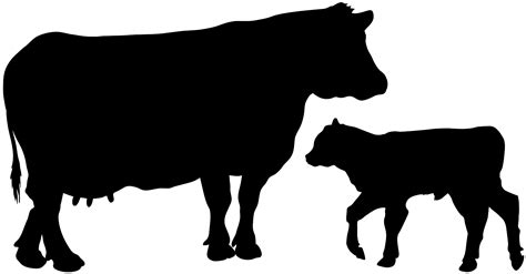 Cow and Calf Silhouette | Free vector silhouettes