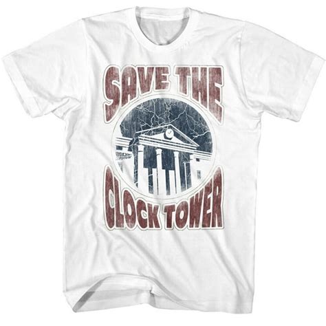 Back to The Future Men's T Shirt New Save the Clock Tower Lightning Bolts Speed - Walmart.com