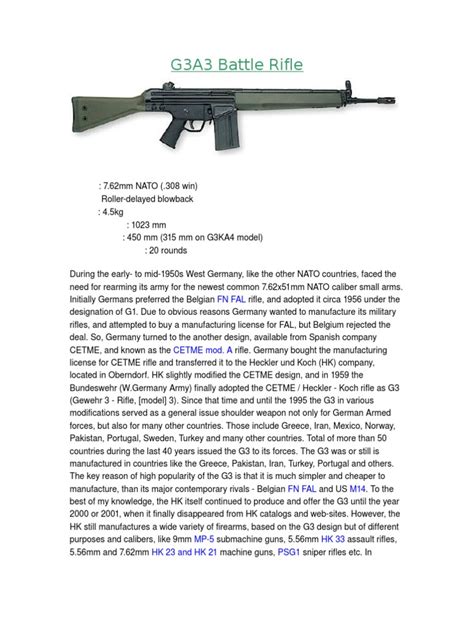 G3A3 Battle Rifle | Weapon Design | Personal Weapons