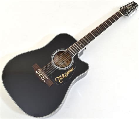 Takamine EF381DX Dreadnought Acoustic Electric 12 String Guitar Black