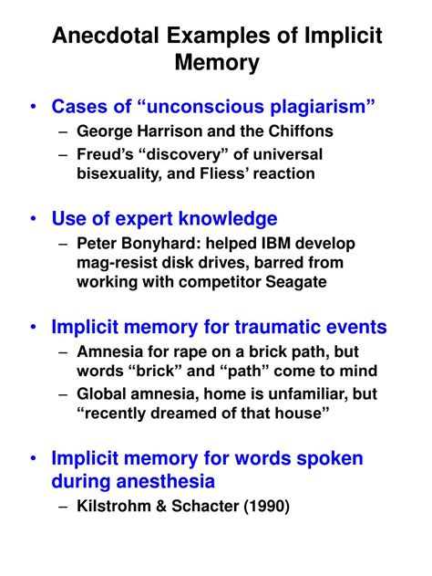 PPT - IMPLICIT MEMORY: A “HIDDEN WORLD?” PowerPoint Presentation, free ...