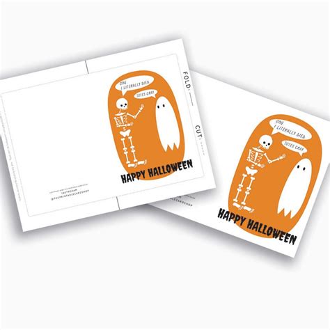 Printable Halloween Cards, Funny Halloween Card Instant Download, Word ...