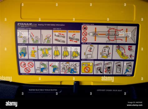 Safety instructions on board flight Stock Photo: 5372269 - Alamy