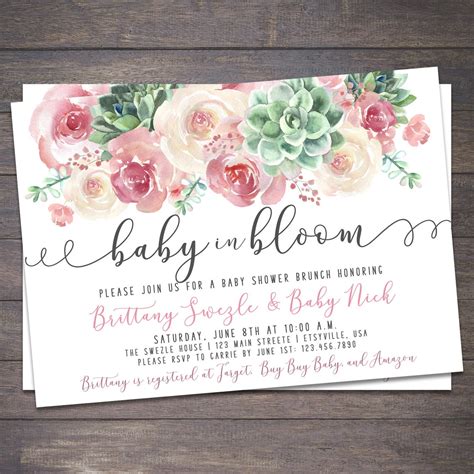 Baby in Bloom Invitation Baby in Bloom Invitations Pink | Etsy