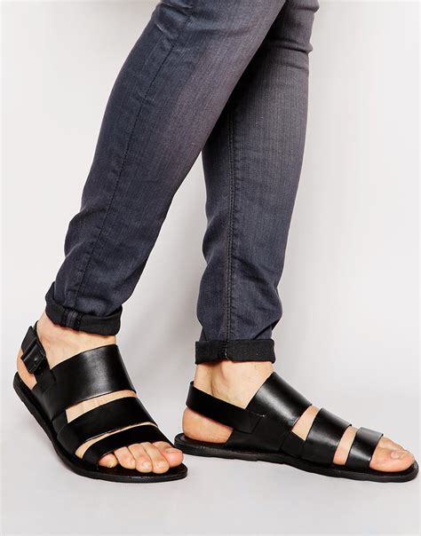 ALDO Alaydia Leather Sandals in Black for Men - Lyst