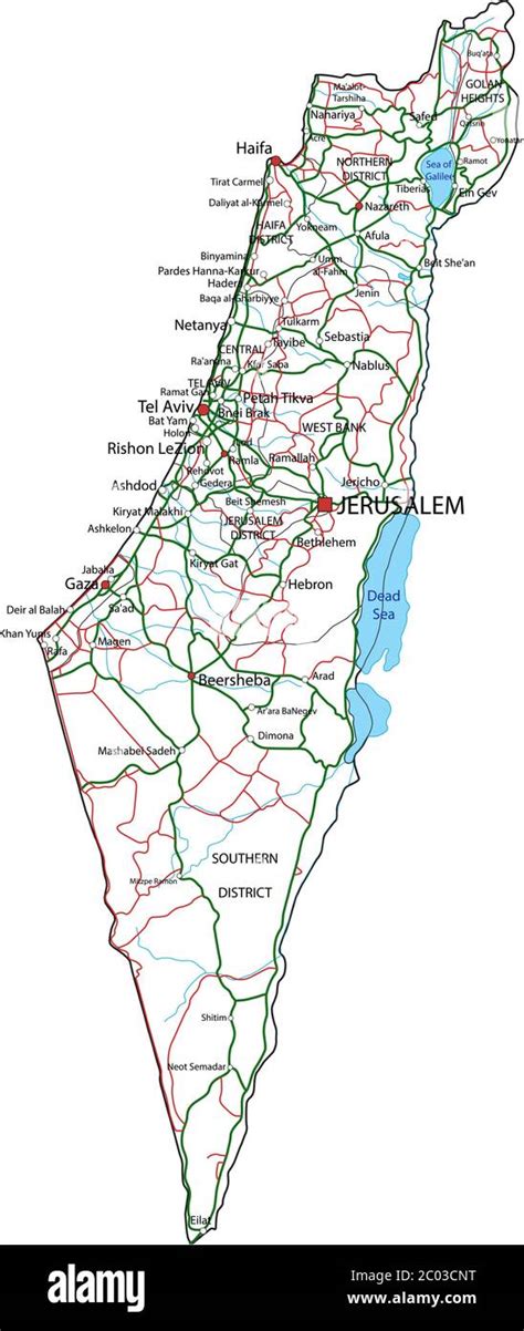 Israel road and highway map. Vector illustration Stock Vector Image & Art - Alamy