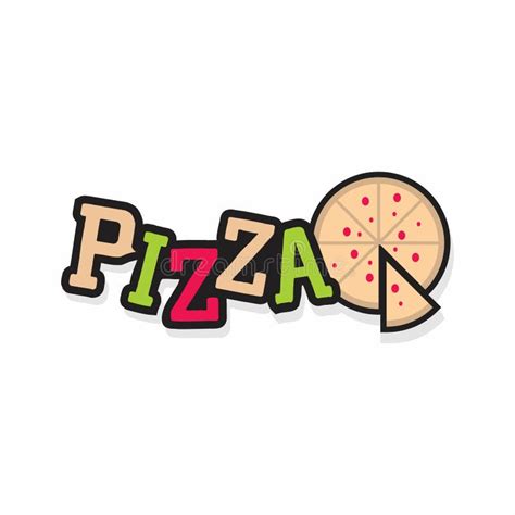 Pizza Word Tpography with Pizza Icon Vector Stock Vector - Illustration ...