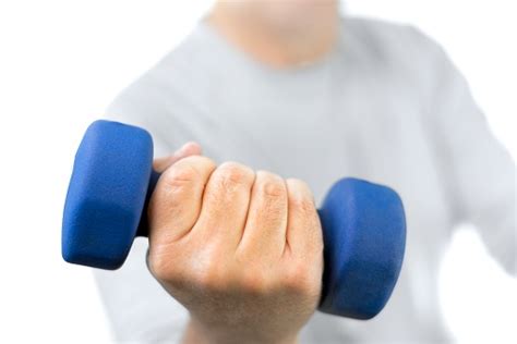 Senior Man Exercising With Hand Weights Stock Photo - Download Image ...