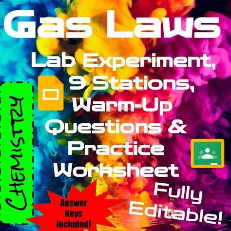 Gas Laws Experiment, Stations, Practice Worksheet, & Warm-up Questions | Made By Teachers