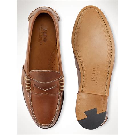 Lyst - Polo Ralph Lauren Calfskin Edric Penny Loafer in Brown for Men