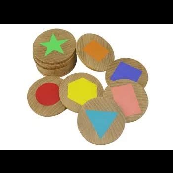 Shapes Wooden Memory Pairs Game 14pce