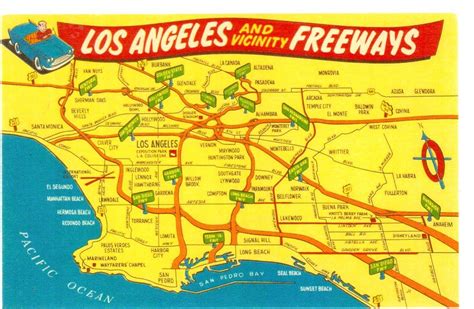 Los Angeles Highway Map Illustrated Map Map Design - vrogue.co