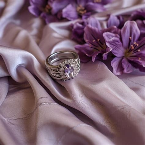 Premium AI Image | purple diamond ring engagement ring