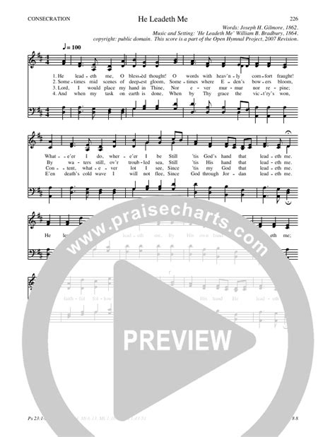 He Leadeth Me Hymn Sheet (Traditional Hymn) - PraiseCharts